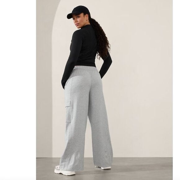 ATHLETA Retroterry High Rise Wide Leg Cargo Pant Gray Grey Size XL NWT - Picture 7 of 7